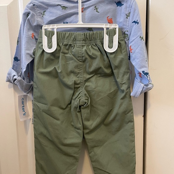 Carters Dinosaur Shirt and Pants set, Blue/Green Size 24 months, Boys - Picture 2 of 4